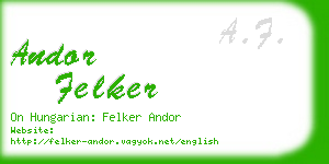 andor felker business card